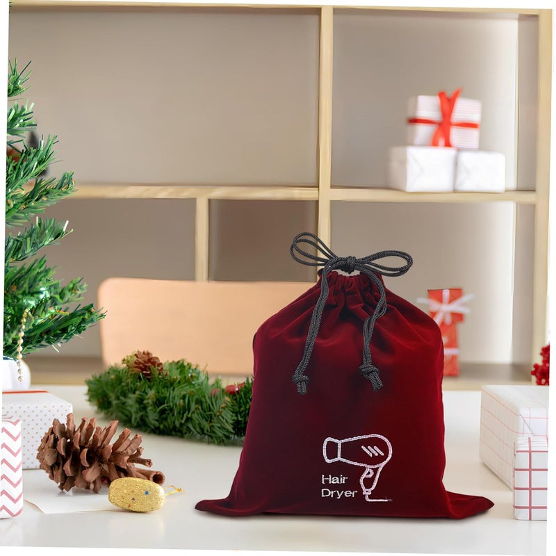 Black Travel Toiletry Bag With Drawstring Pockets Hair Dryer Storage Organizer Pouch For Women - Image 3